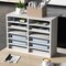 Wood Literature Organizer File Sorter with Removable Shelves Mailbox Slots for Office